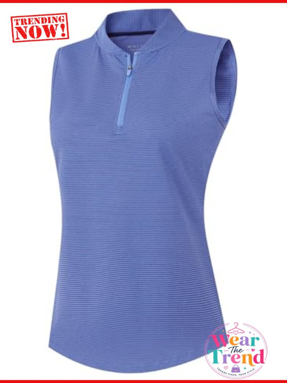 Women's Sleeveless Golf Polo 1/4 Zip Collarless Quick Dry Tennis Top